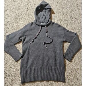 Revamped Sweater Womens XXS Dark Gray Hooded Pullover Drawstring Ladies